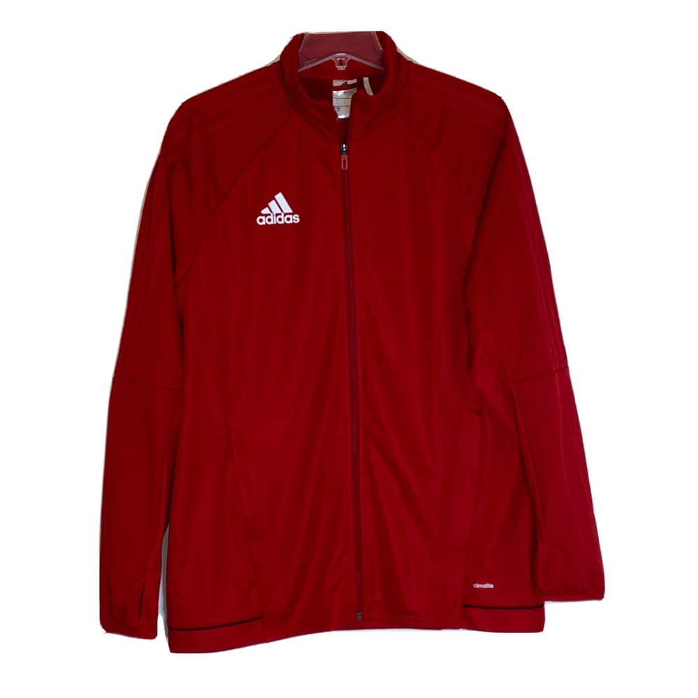 Adidas‎ Jacket Adult Large Red Tiro 17 Training Track Top Mens Climalite BQ8196